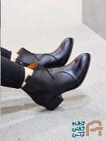 نيم بوت زنانه چرم طبيعي كد 1413 - تصویر 4